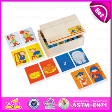 2015 Professional Wooden Domino Game, Montessori Educational Wooden Domino Blocks Toy, Top Quality Wooden Toy Domino Set W15A058